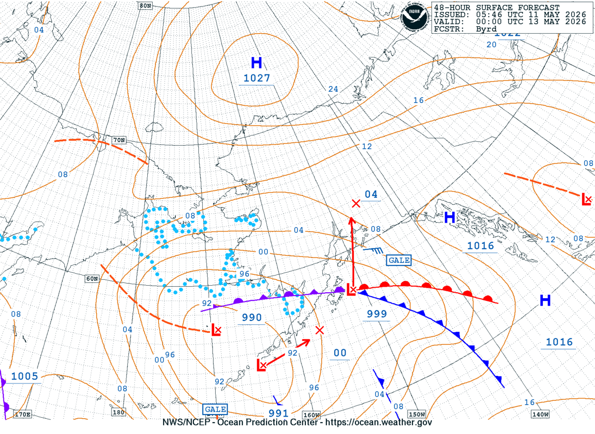Alaska/Arctic 48 Hour Surface Forecast
