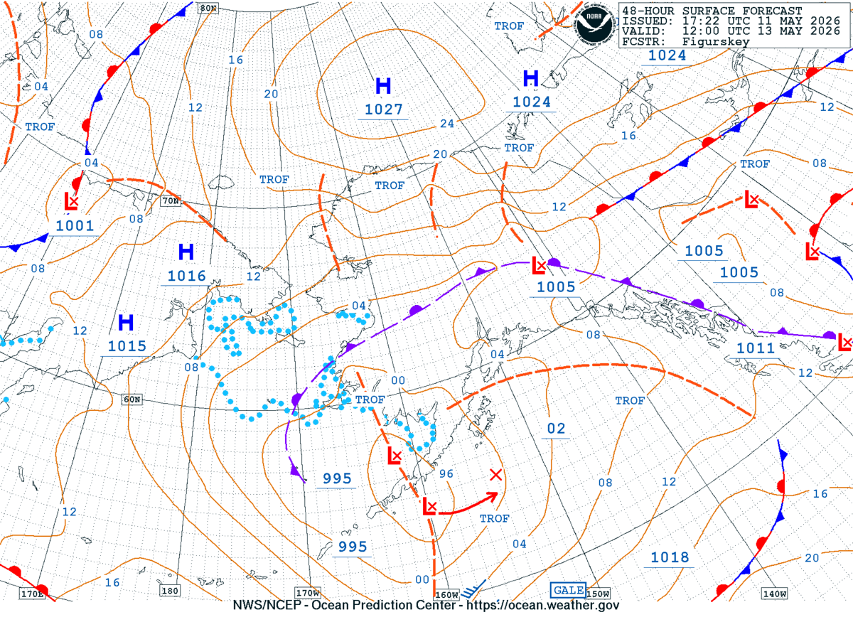 Alaska/Arctic 48 Hour Surface Forecast