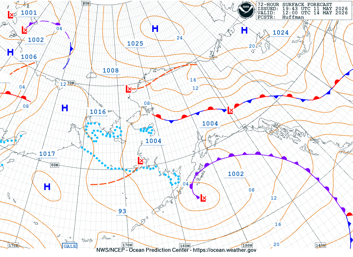 Alaska/Arctic 72 Hour Surface Forecast