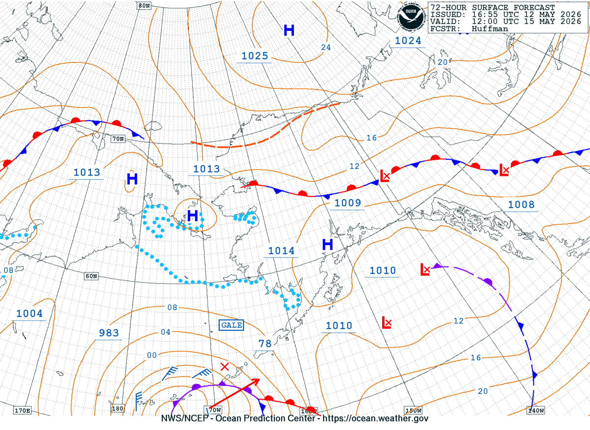 Alaska/Arctic 72 Hour Surface Forecast