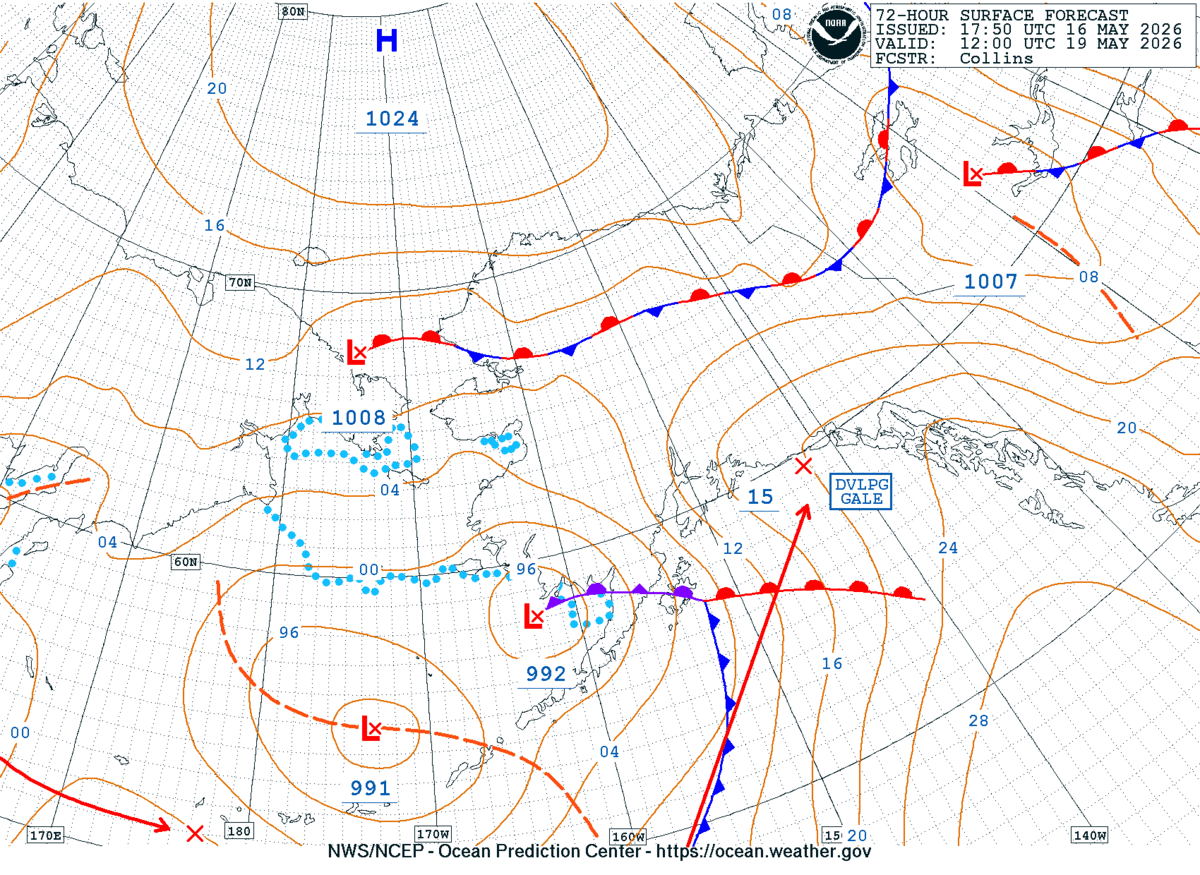 Alaska/Arctic 72 Hour Surface Forecast