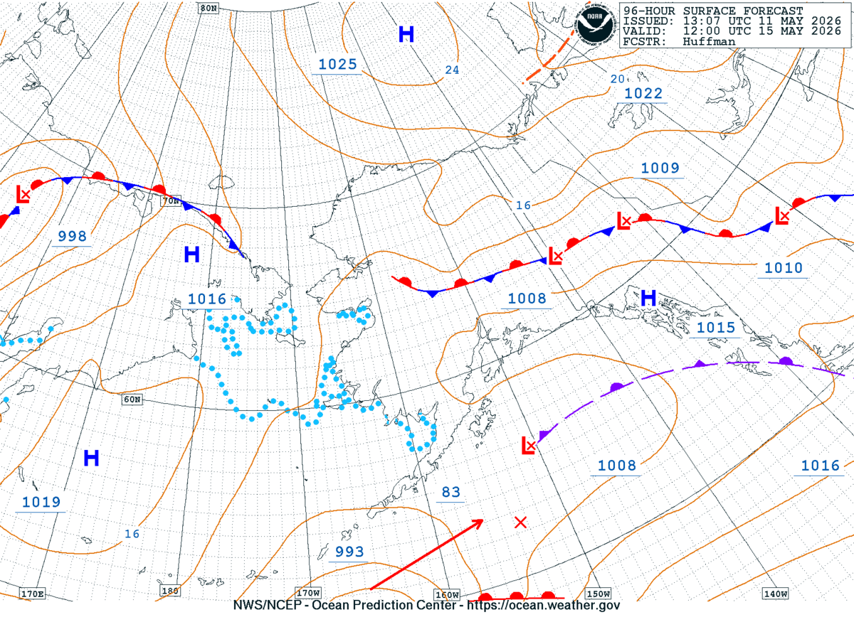 Alaska/Arctic 96 Hour Surface Forecast