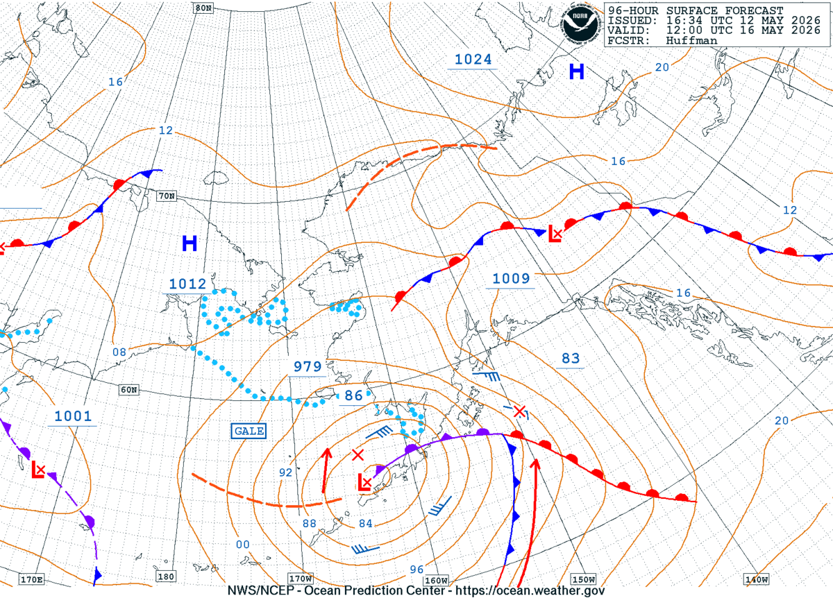 Alaska/Arctic 96 Hour Surface Forecast