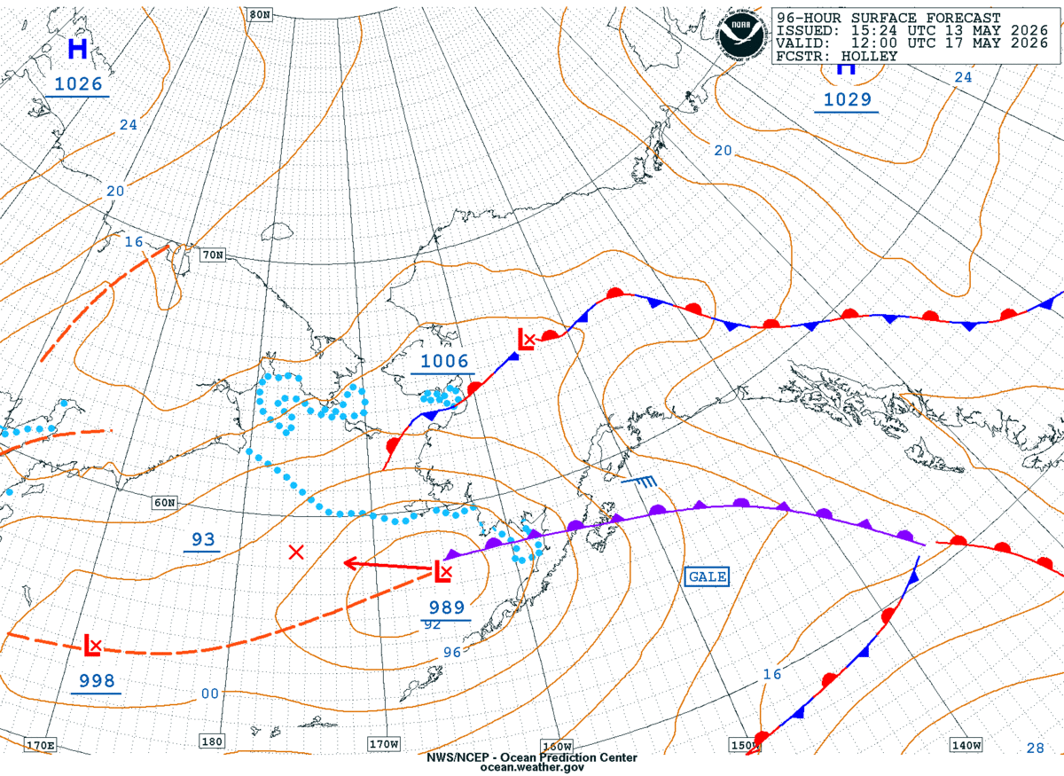 Alaska/Arctic 96 Hour Surface Forecast