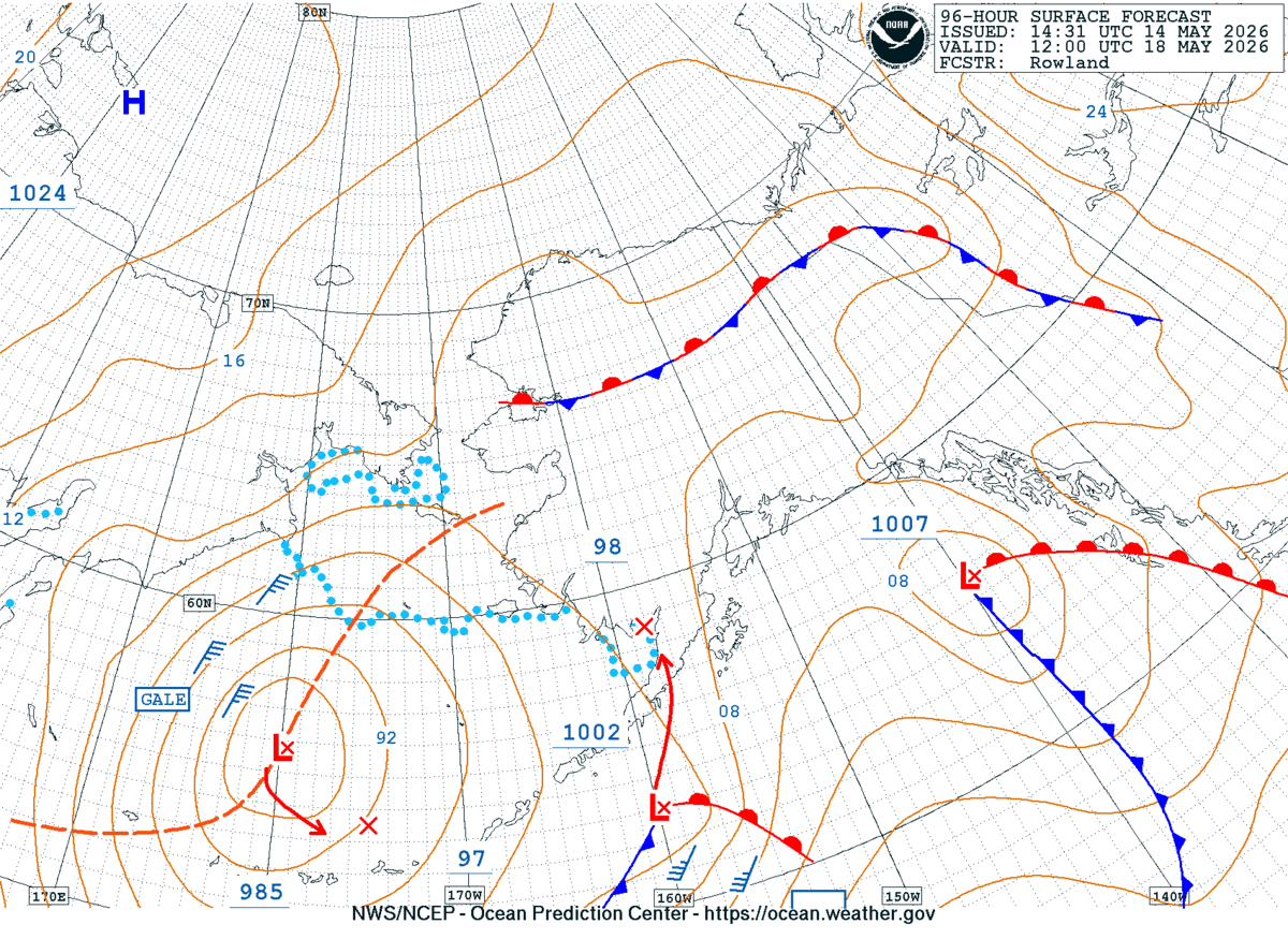 Alaska/Arctic 96 Hour Surface Forecast