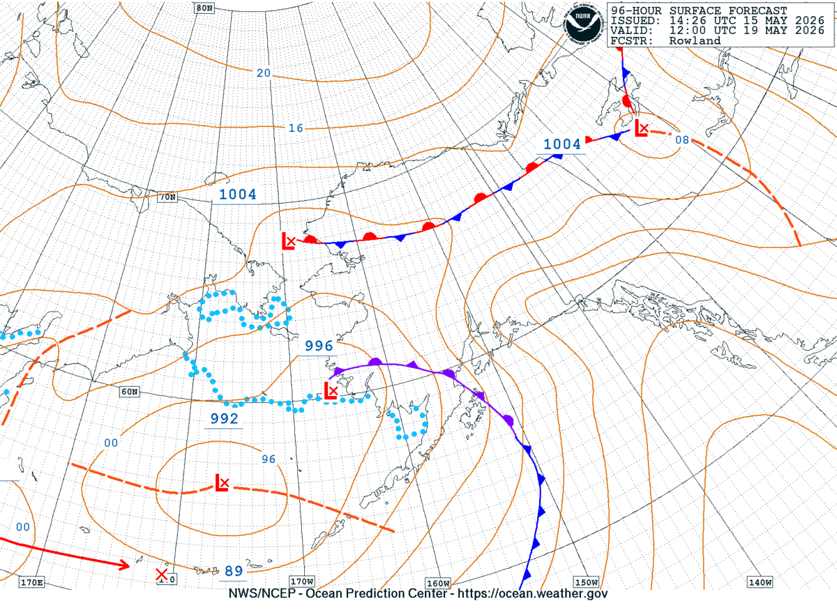 Alaska/Arctic 96 Hour Surface Forecast