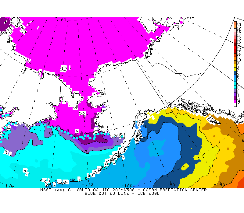 Pacific Alaska SST/Ice Edge Analysis