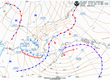 Latest 48 hour Pacific surface forecast
