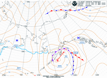Latest 72 hour Pacific surface forecast