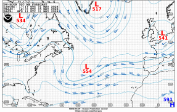 Latest 96 hour Atlantic 500 mb forecast--High Seas