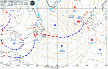 Latest 96 hour Atlantic surface forecast