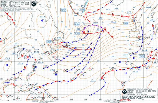 North Atlantic Surface Analysis