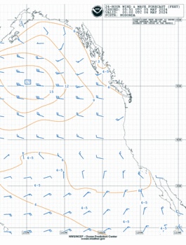 Latest 24 hour Pacific wind & wave forecast