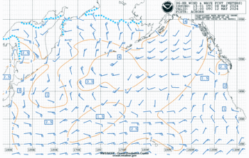 Latest 96 hour Pacific wind & wave forecast