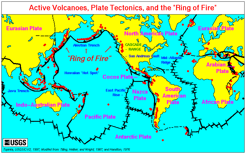 map of Pacific ring of fire