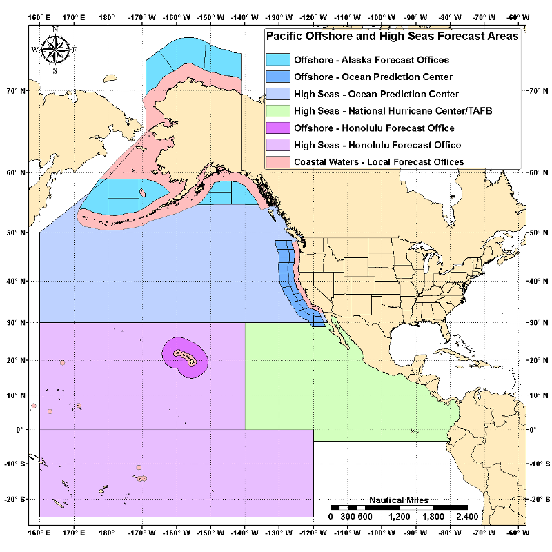 Pacific Ocean Forecast Pressure Chart